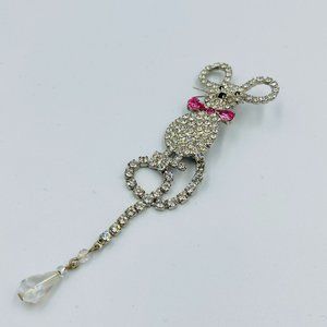 Butler & Wilson Crystal Gentleman Mouse Dangly Brooch